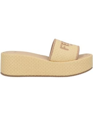 Fendi Sandals Natural Raffia
