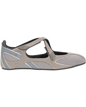 The Attico Ballet Flats Leather, Textile Fibres - White