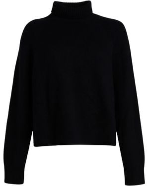 Laneus Turtleneck Merino Wool, Cashmere - Black
