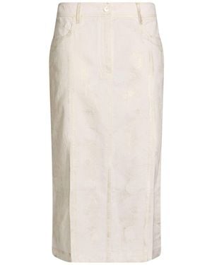 Aviu Denim Skirt Cotton, Linen, Elastane - White