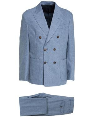 Eleventy Suit Wool, Cashmere - Blue