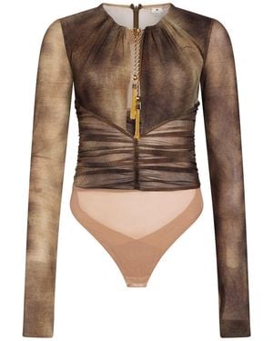 Elisabetta Franchi Bodysuit Polyamide - Brown