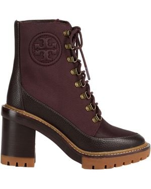 Tory Burch Ankle Boots Leather, Textile Fibers - Brown