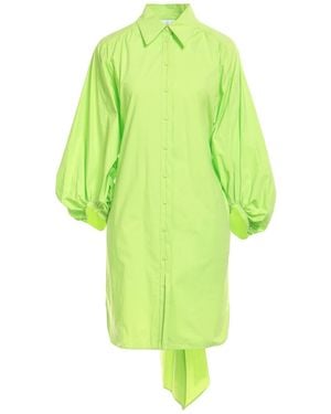 Nenette Cotton Bow-Detail Shirt Mini Dress - Green