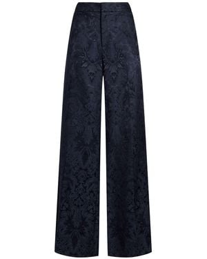 Etro Midnight Pants Viscose, Polyamide, Silk - Blue