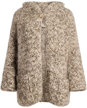 Gentry Portofino Cardigan Mohair Wool, Polyester, Virgin Wool - Natural