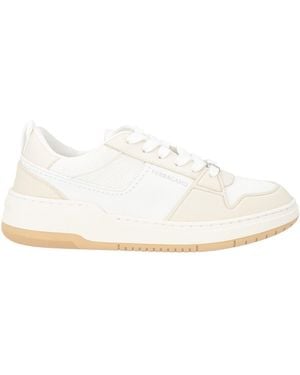 Ferragamo Sneakers Calfskin, Textile Fibers - White