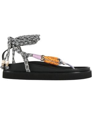 Maje Thong Sandal Textile Fibers - White