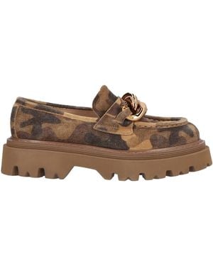 Casadei Khaki Loafers Leather - Brown