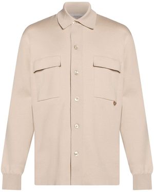 Agnona Cardigan Cotton, Silk, Polyamide, Brass - Natural