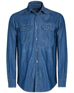 Moorer Denim Shirt Cotton - Blue