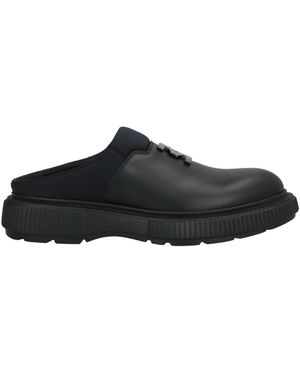 MICH SIMON Mules & Clogs Leather, Textile Fibers, Rubber - Black