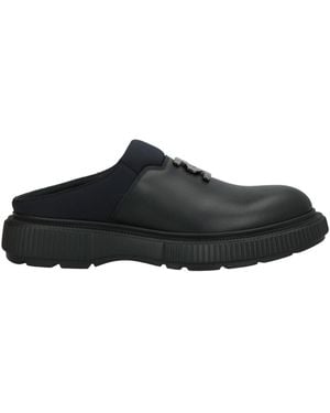 MICH SIMON Mules & Clogs Leather, Textile Fibers, Rubber - Black