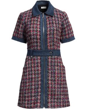 Sandro Fuchsia Mini Dress Acrylic, Cotton, Polyester, Virgin Wool, Viscose - Blue