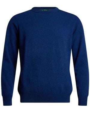Alan Paine Sweater Extra Fine Wool - Blue