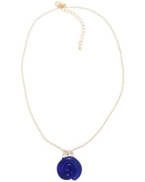Levens Jewels Caracola Necklace -- Necklace Borosilicate Glass, Brass - Blue