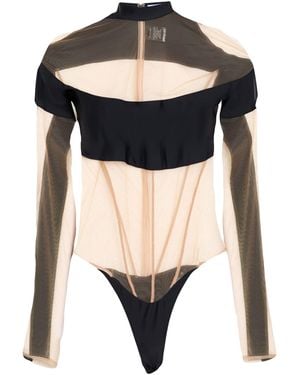 Mugler Blush Bodysuit Polyamide, Elastane - Black