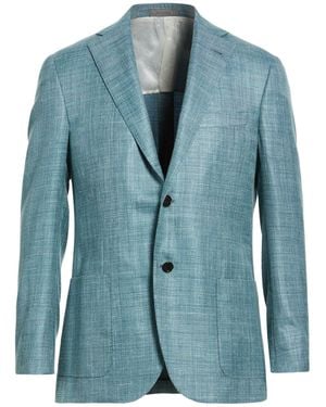Corneliani Blazer Virgin Wool, Silk, Linen - Blue
