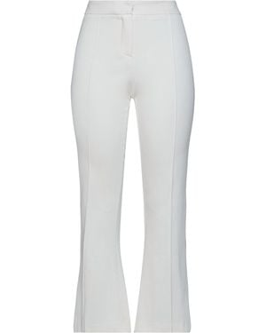 MM STUDIO Ivory Pants Viscose, Nylon, Elastane - White