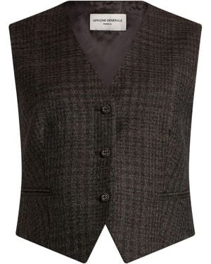 Officine Generale Tailored Vest Virgin Wool - Black