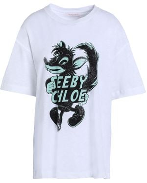 See By Chloé Logo-Print Short-Sleeve T-Shirt - White