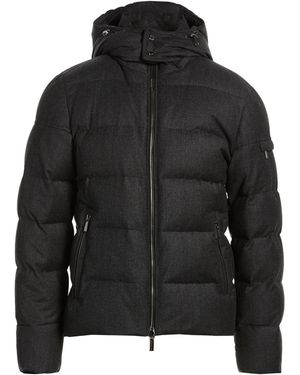 Moorer Charcoal Puffer Virgin Wool, Polyurethane - Black
