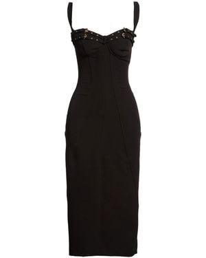 Versace Jeans Couture Midi Dress Polyester, Elastane - Black