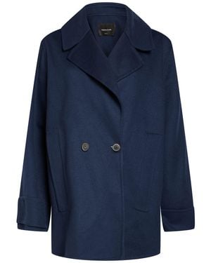 Fabiana Filippi Midnight Coat Virgin Wool, Cashmere - Blue
