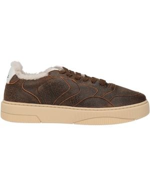 Voile Blanche Dark Trainers Leather, Shearling - Brown