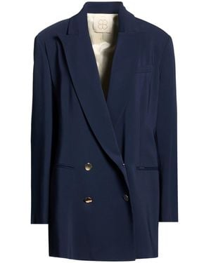True Royal Midnight Blazer Viscose, Elastane - Blue