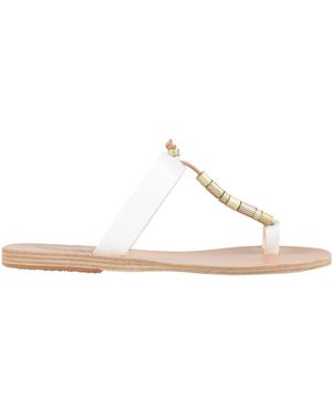 Ancient Greek Sandals Thong Sandal Leather - White