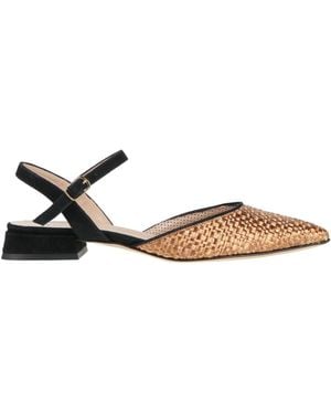 Status Camel Ballet Flats Leather, Straw - White