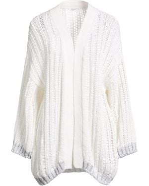 Barba Napoli Cardigan Cotton, Metallic Fiber, Polyamide - White