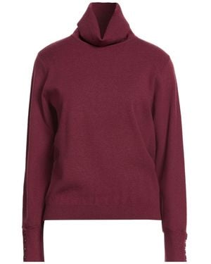 SENSO by ATMOSFASHION Burgundy Turtleneck Polyester, Acrylic, Viscose, Nylon - Red