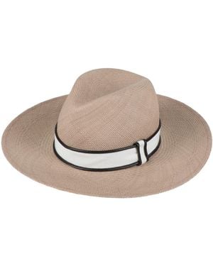 Brunello Cucinelli Sand Hat Straw, Brass, Leather - Multicolor