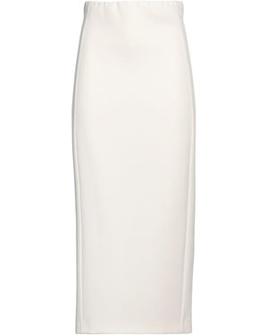 Semicouture Cream Midi Skirt Polyester, Elastane - White