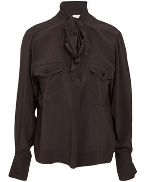 Marella Monochrome Top Silk - Brown