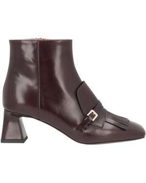 Pollini Plum Ankle Boots Calfskin - Brown