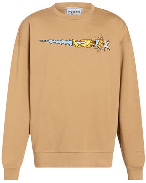 Iceberg X Garfield Camel Sweatshirt Cotton, Polyester - White