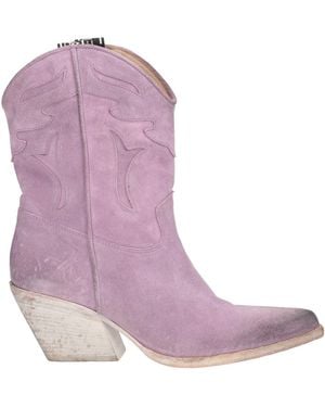 Elena Iachi Lilac Ankle Boots Leather - Purple