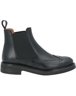 Frau Ankle Boots Leather, Textile Fibers - Black