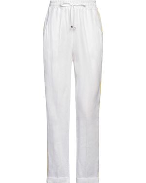 Kiton Pants Linen, Polyester - White
