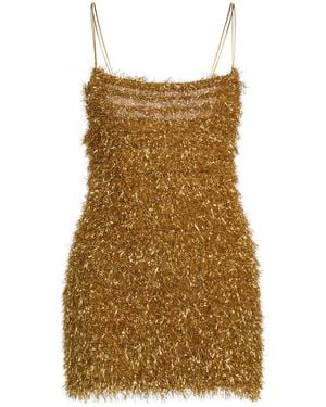 Laneus Mini Dress Viscose, Mohair Wool, Polyamide - Natural