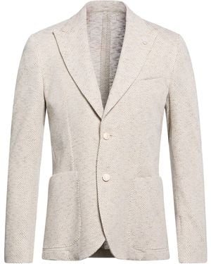 Barbati Ivory Blazer Cotton, Viscose, Polyester, Linen, Elastane - White