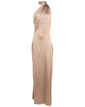 Stephan Janson Khaki Maxi Dress Silk, Elastane - Natural