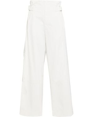 Plan C Pants Polyester, Cotton, Linen - White