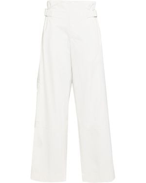 Plan C Pants Polyester, Cotton, Linen - White
