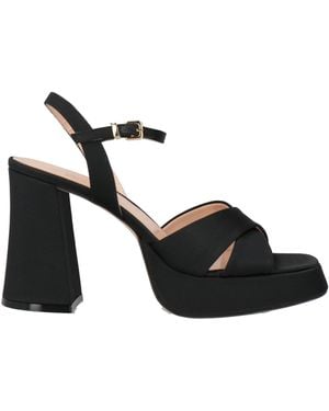 Evaluna Sandals Textile Fibers - Black