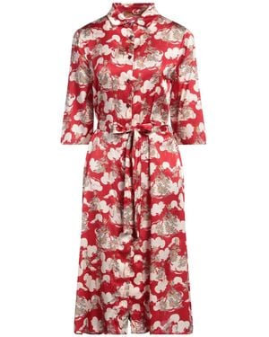 Siyu Midi Dress Silk, Elastane - Red
