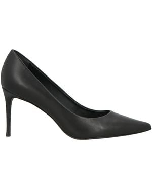Black Suede Studio Court Shoes Leather - Black